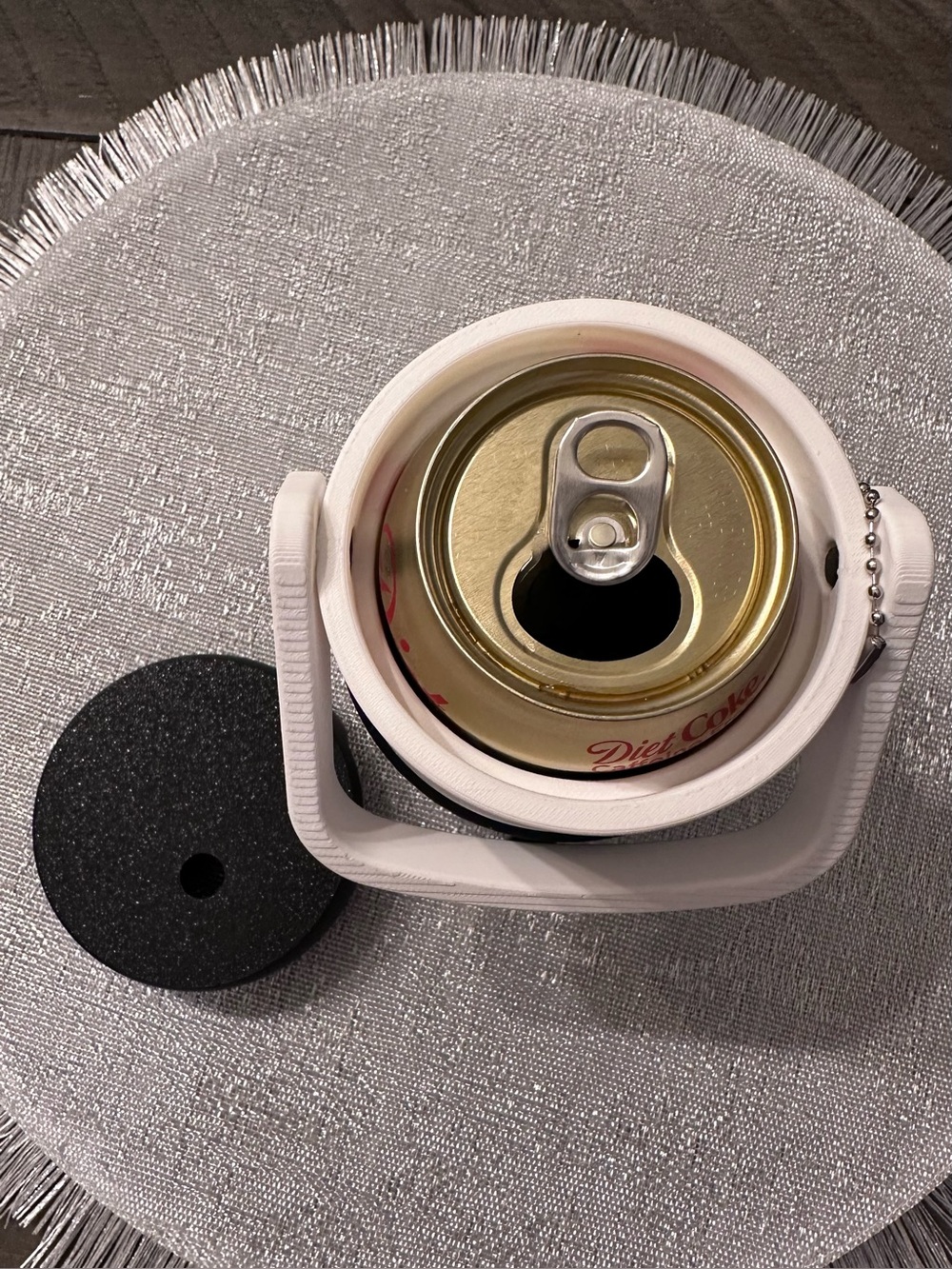 Snoopy Themed Black & White Can Cooler with Can Tab Opener Charm & Straw Topper - Picture 5 of 7